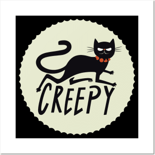 Creepy Black Cat Posters and Art